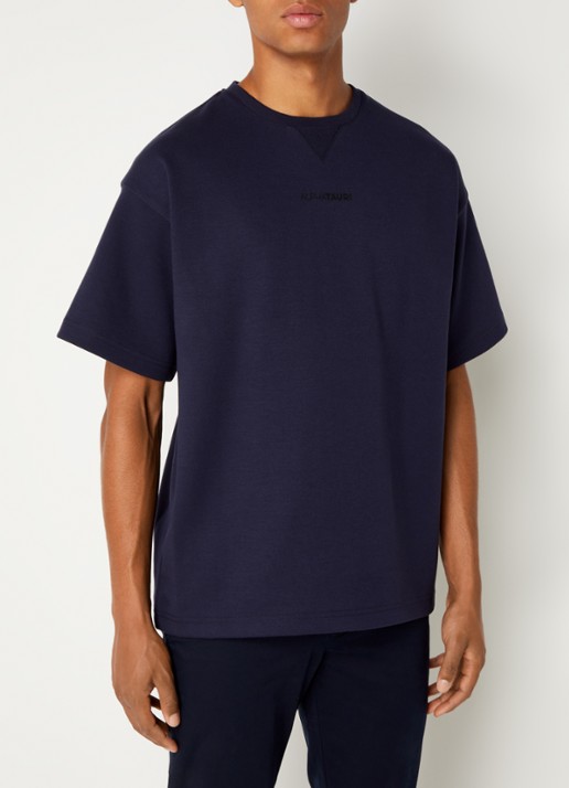 AlphaTauri Jahev T-shirt met stretch - detail 4 donkerblauw