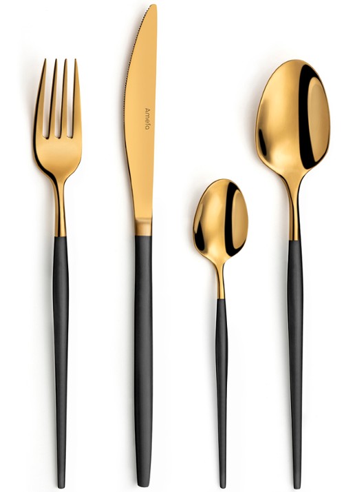 Amefa Soprano bestekset 16-delig - voorkant 5 goud
