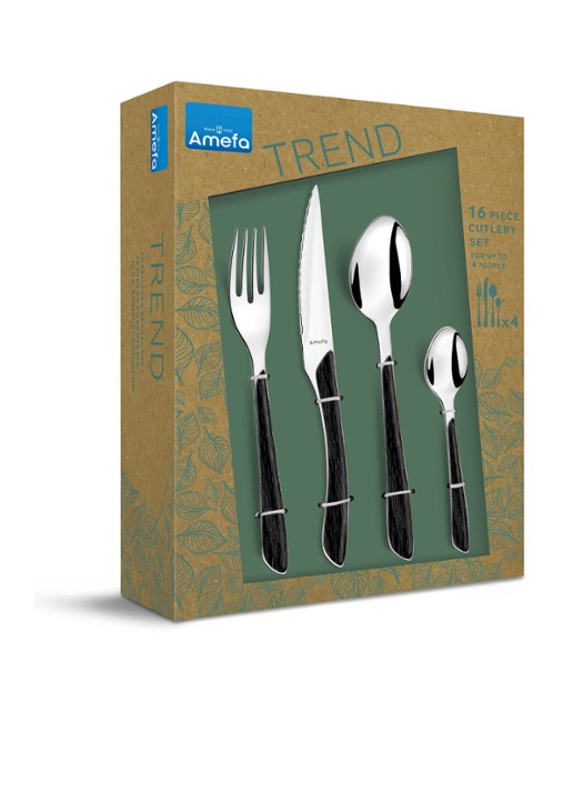 Amefa Trend Eclat bestekset 16-delig - detail 3 donkergrijs