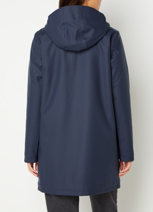 America Today Janice regenjas met teddy voering  - achterkant 4 donkerblauw