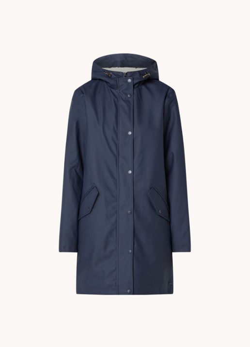 America Today Janice regenjas met teddy voering  - voorkant 2 donkerblauw