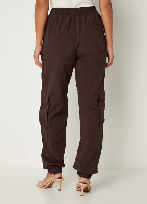 America Today Perry high waist tapered fit cargobroek  - achterkant bruin