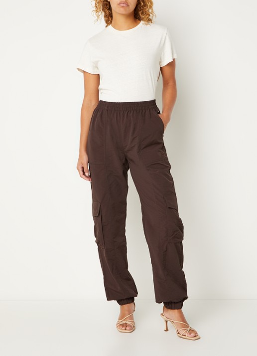 America Today Perry high waist tapered fit cargobroek  - voorkant 3 bruin