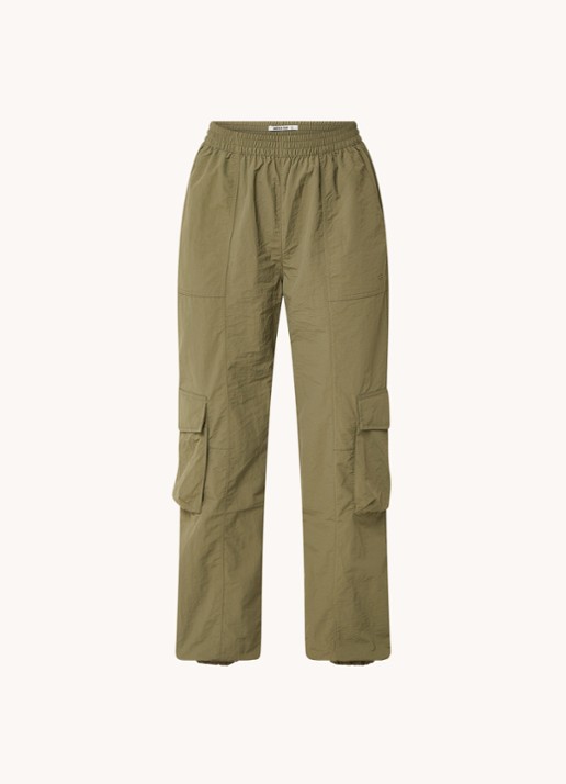 America Today Perry high waist tapered fit cargobroek  - voorkant 2 legergroen