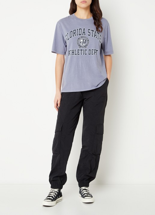America Today Perry high waist tapered fit cargobroek  - voorkant 2 zwart