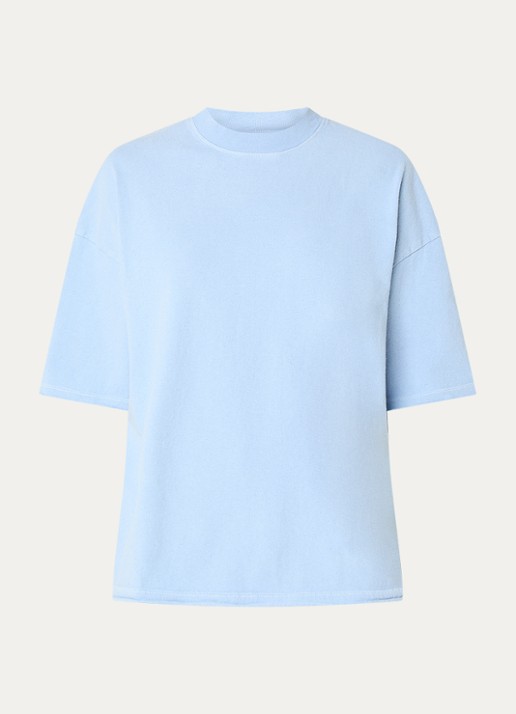 American Vintage Afoma T-shirt met destroyed afwerking - voorkant 3 blauw