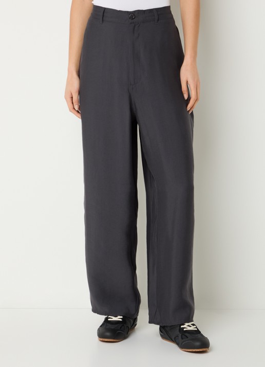 American Vintage Antra high waist wide fit broek met steekzakken