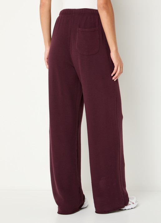 American Vintage Atubaylie high waist loose fit joggingsbroek met steekzakken - achterkant bordeauxrood
