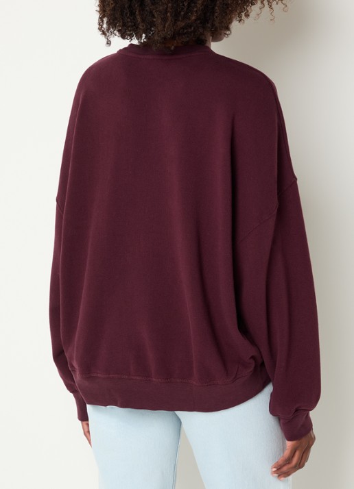 American Vintage Atubaylie sweater met logo - achterkant aubergine