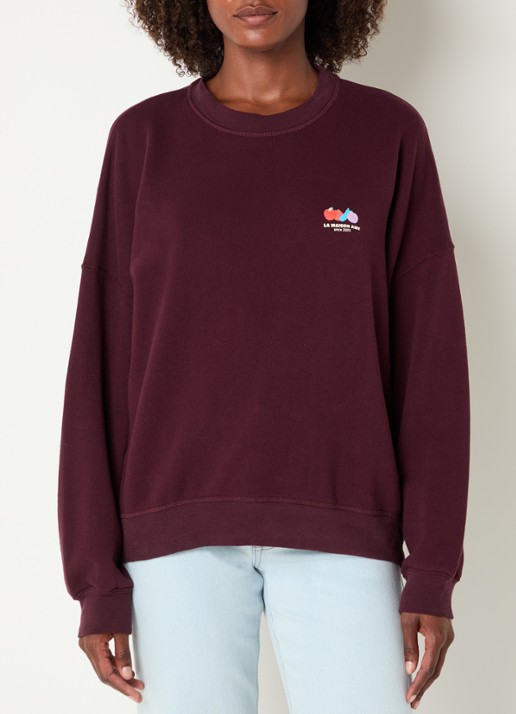 American Vintage Atubaylie sweater met logo - detail 4 aubergine