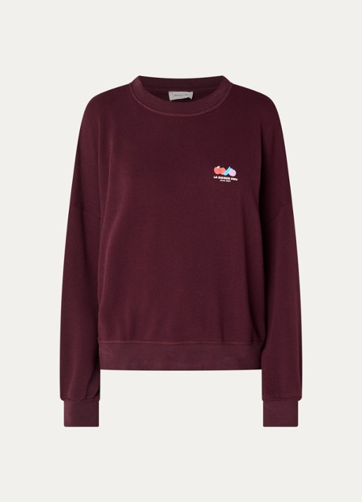 American Vintage Atubaylie sweater met logo - voorkant 2 aubergine