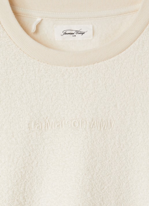 American Vintage Bobypark sweater van badstof - detail gebroken wit