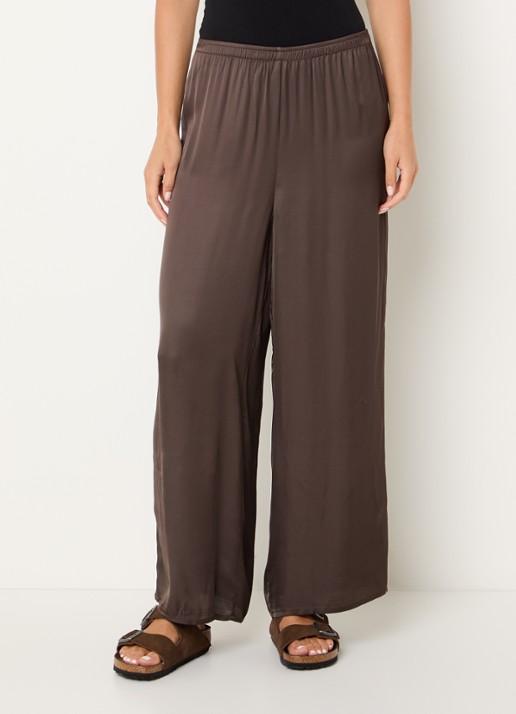 American Vintage Bovalow high waist straight fit pantalon van satijn