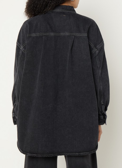 American Vintage Chemise blouse van denim met borstzakken - achterkant zwart