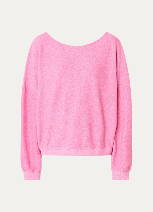 American Vintage Cluway sweater met boothals - voorkant roze