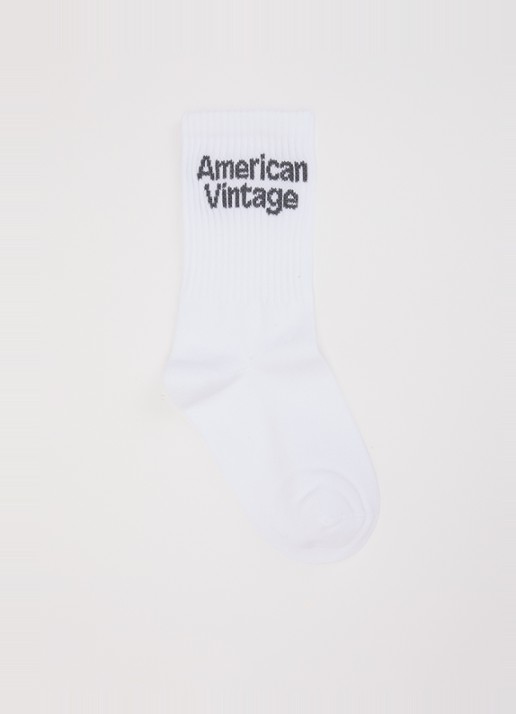 American Vintage Clypsun sokken met logo  - voorkant wit