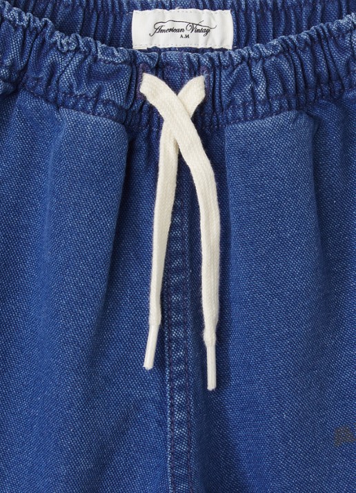 American Vintage Comow loose fit korte broek van denim - detail 3 indigo