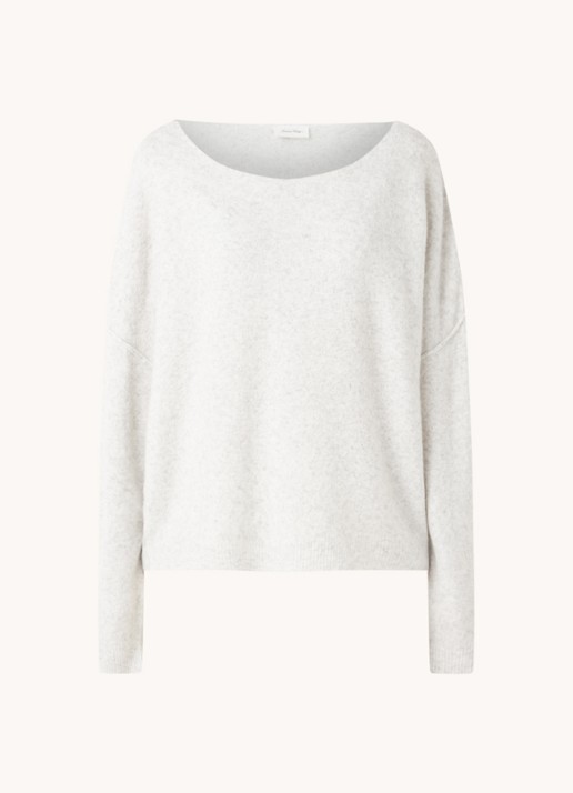 American Vintage Damsville loose fit trui met verlaagde schoudernaden - voorkant 2 lichtgrijs