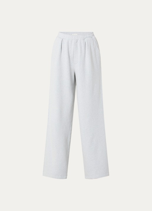 American Vintage Dantown high waist straight fit joggingbroek met steekzakken - voorkant 2 grijsmele