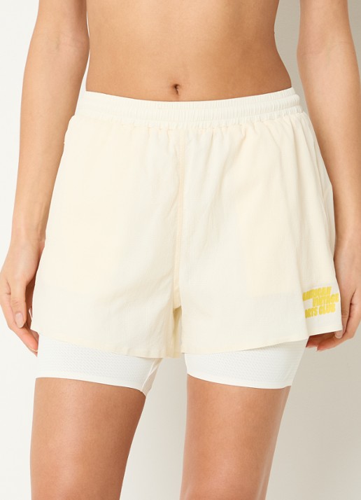 American Vintage Dyffow mid waist straight fit korte sportbroek met logo