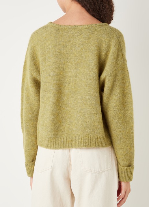 American Vintage East fijngebreide pullover in alpaca wolblend - achterkant 4 mosgroen