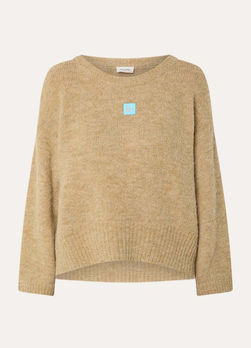 American Vintage East fijngebreide trui in alpaca wolblend - voorkant 2 beige