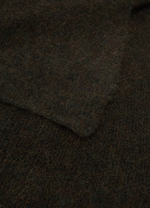 American Vintage East sjaal in alpaca wolblend 180 x 42 cm - detail 3 bronsgroen