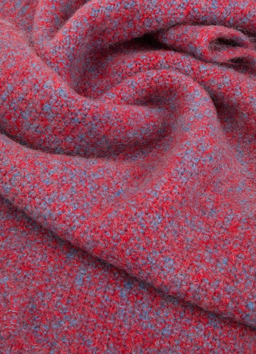 American Vintage East sjaal in alpaca wolblend 180 x 42 cm - detail rood