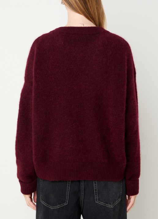 American Vintage Fijngebreide pullover in wolblend - achterkant 4 bordeauxrood