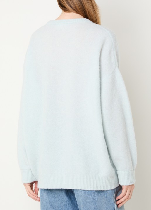 American Vintage Fijngebreide trui in alpaca wolblend met ronde hals - achterkant 4 lichtblauw