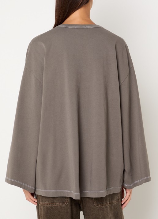 American Vintage Fizvalley long sleeve met ronde hals - achterkant 4 lichtbruin