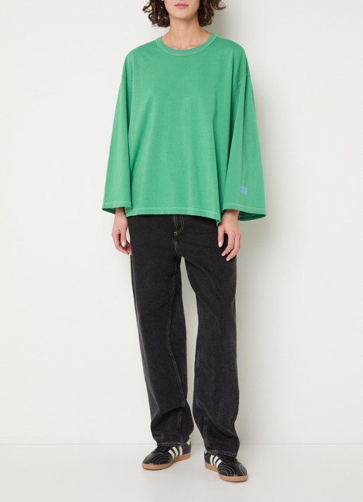 American Vintage Fizvalley longsleeve met logo  - voorkant 3 groen