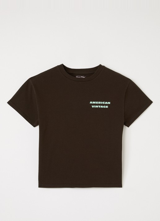 American Vintage Fizvalley T-shirt met logo- en backprint