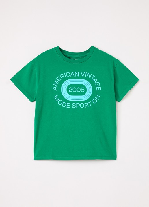 American Vintage Fizvalley T-shirt met logo- en backprint