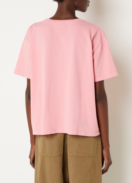 American Vintage Fizvalley T-shirt met ronde hals - achterkant roze