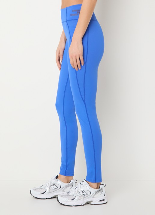 American Vintage Fytai high waist slim fit trainingslegging met logo - detail 5 kobaltblauw