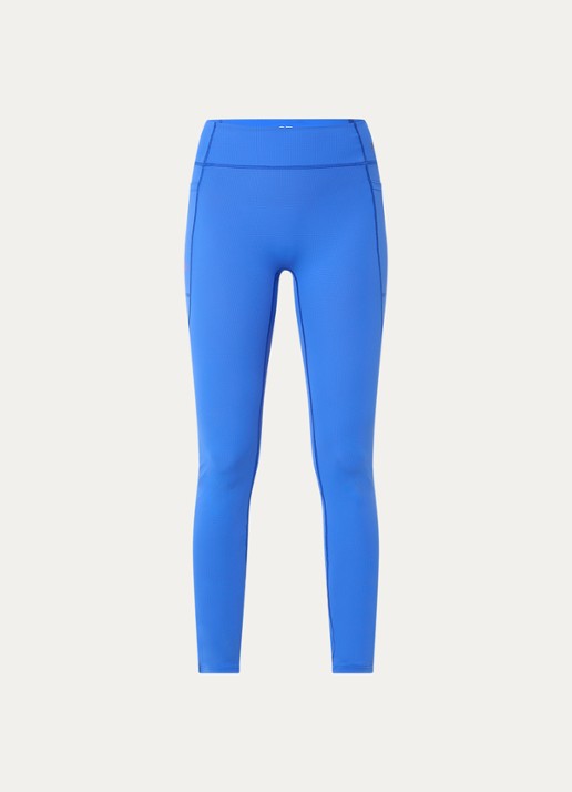 American Vintage Fytai high waist slim fit trainingslegging met logo - voorkant kobaltblauw