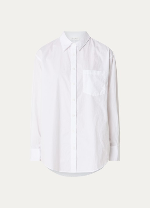 American Vintage Havanarow blouse met borstzak - voorkant wit