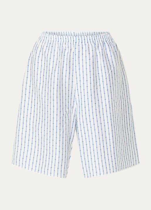 American Vintage High waist wide fit korte broek met streepprint - voorkant 3 blauw