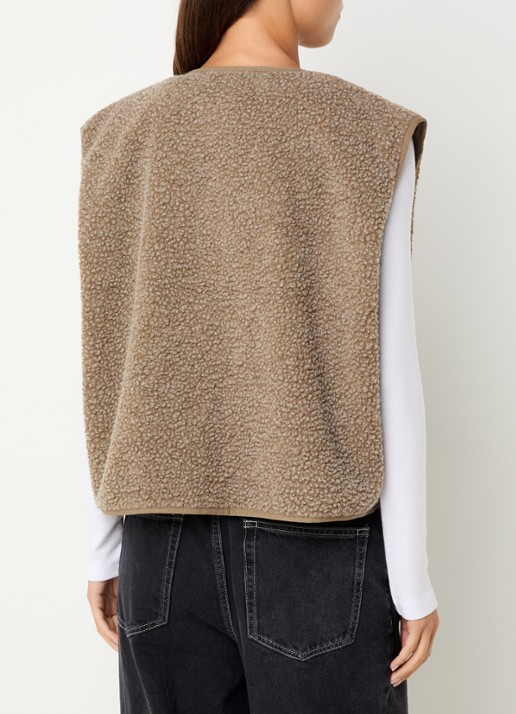 American Vintage Hoktown gilet met ritszakken - achterkant 4 lichtbruin