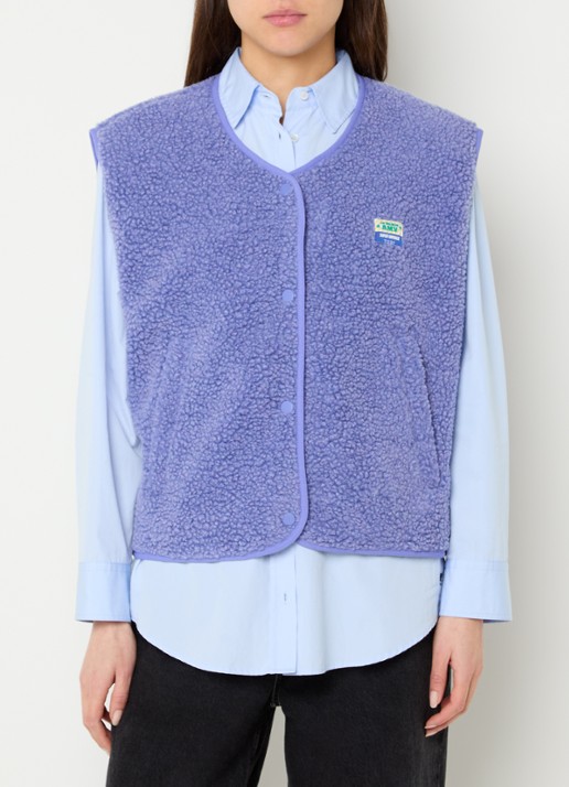American Vintage Hoktown gilet van teddy met ritszakken - detail 4 paars