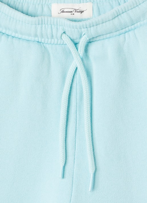 American Vintage Izubird loose fit korte joggingbroek met logo - detail turquoise