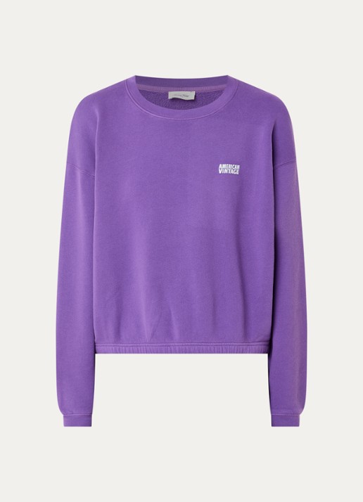 American Vintage Izubird sweater met logo - voorkant 2 paars
