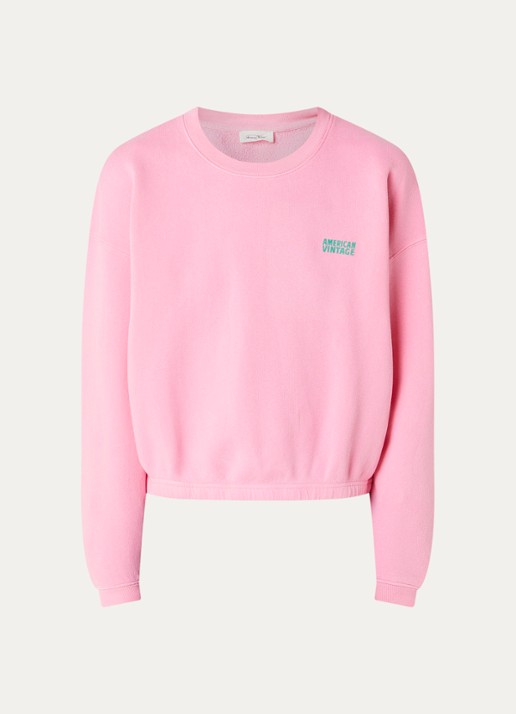American Vintage Izubird sweater met logo - voorkant roze