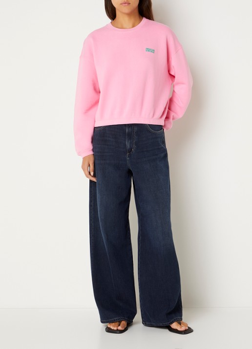 American Vintage Izubird sweater met logo - voorkant 2 roze