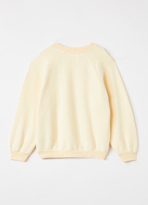 American Vintage Izubird sweater met logo - voorkant 2 lichtgeel
