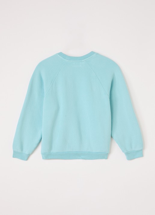 American Vintage Izubird sweater met logo - voorkant 3 lichtblauw