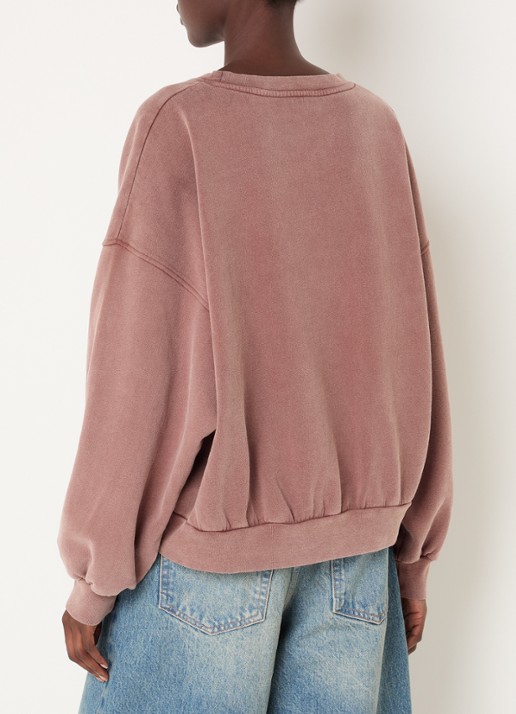 American Vintage Jitbaynoyer sweater met logo  - achterkant bruin