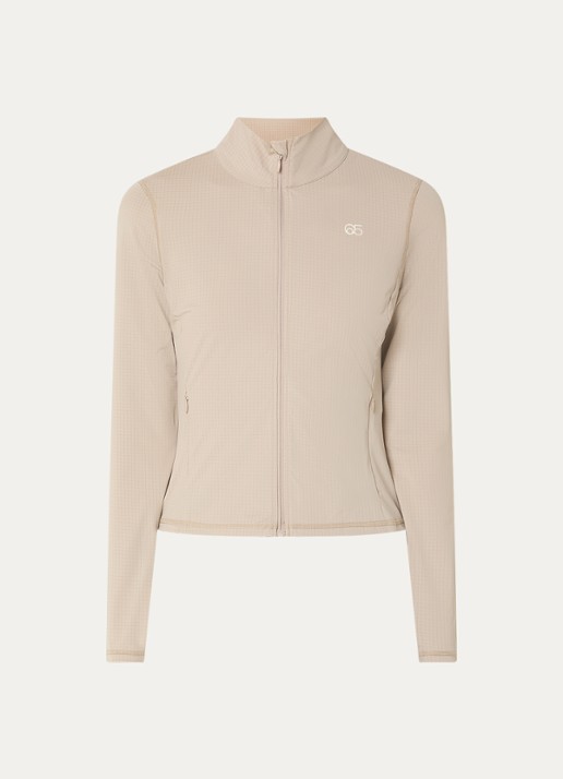 American Vintage Jizzo sweatvest met ritszakken - voorkant beige
