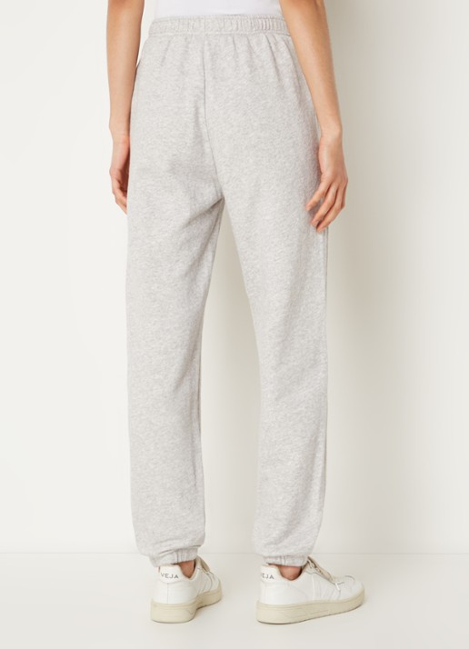 American Vintage Kodytown high waist tapered fit joggingbroek van  katoen - achterkant 4 grijsmele